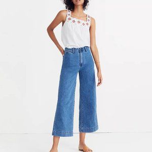 Madewell Emmett Wide-Leg Crop Blue Jeans Size 32